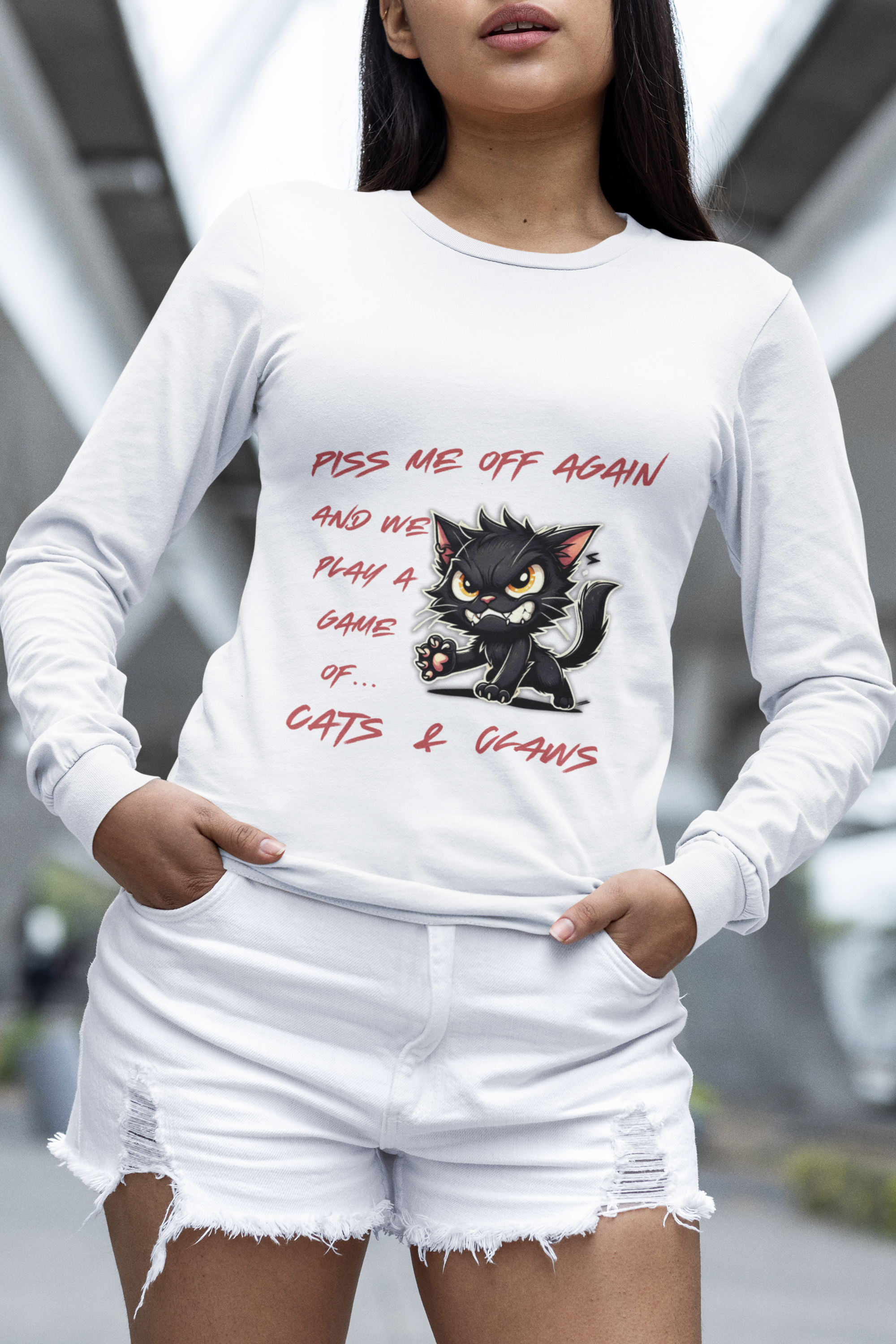 Classic Unisex Longsleeve T-shirt | Piss Me Off Again and We Play a Game of Cats & Claws