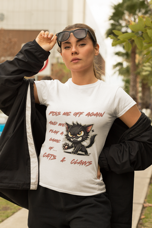 Piss Me Off Again – Funny Cat T-Shirt for Sassy & Grumpy Cat Lovers