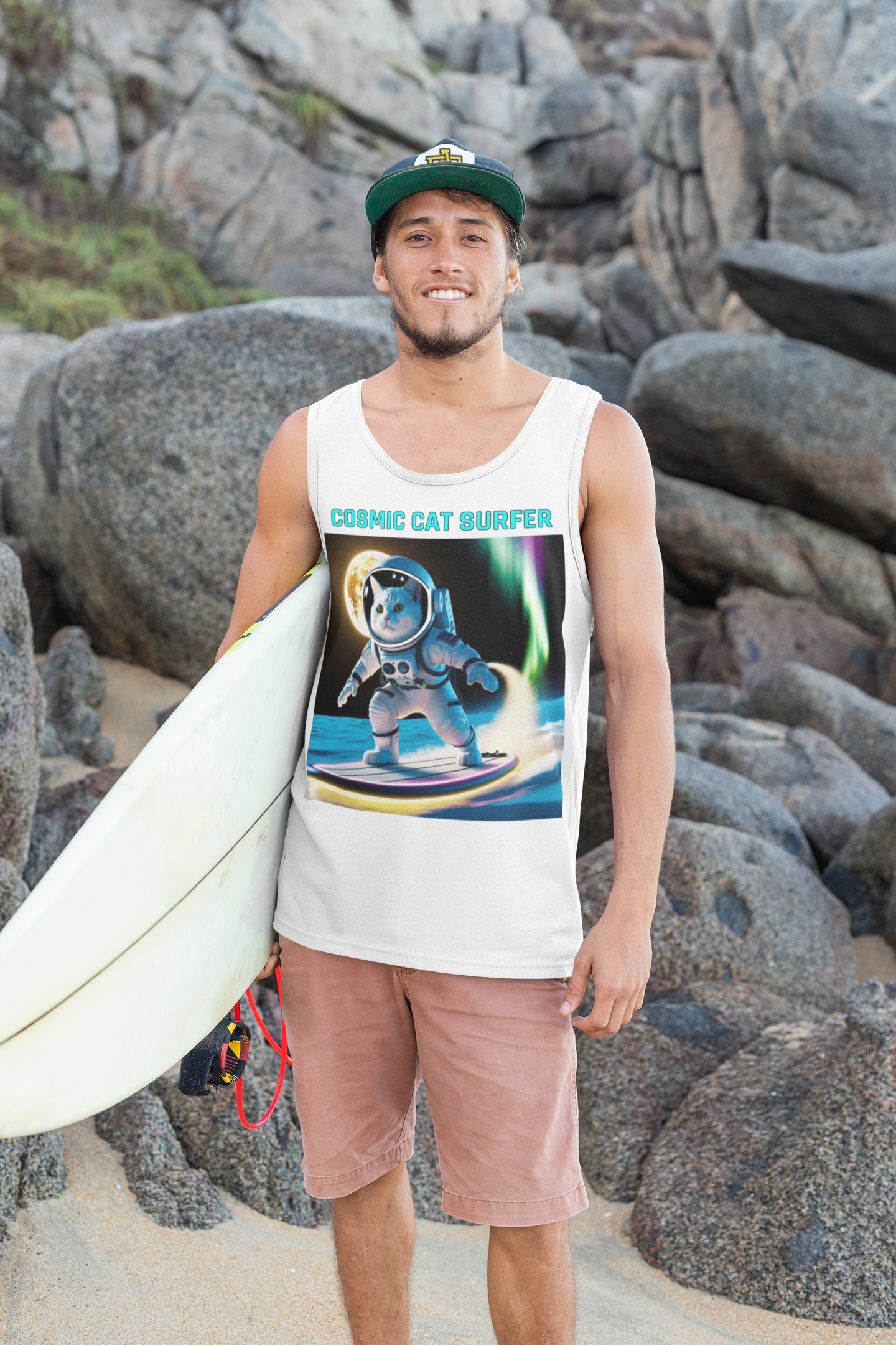 Cosmic Cat Surfer | Unisex Tank Top