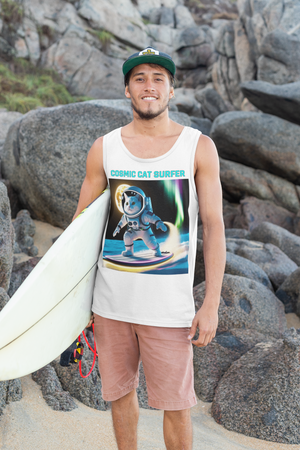 Cosmic Cat Surfer | Unisex Tank Top